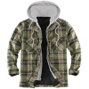 Mens Plaid Thick Plush Casual Jacket