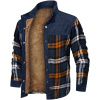 Men's Retro Check Stitching Fleece Warm Shirt Jacket Wanderer Jacket