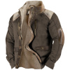 Men's Vintage Fleece Stand Collar Pocket Tactical Jacket
