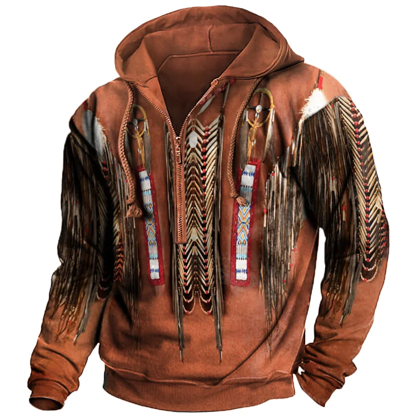 Native American Culture 3D Printed Zip Hoodie