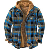 Mens Winter Plaid Thick Casual Jacket