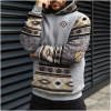 Retro Men's Casual Ethnic Geometric Print Sherpa Hoodie