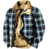 Men's Winter Warm Plaid Wool Collar Jacket