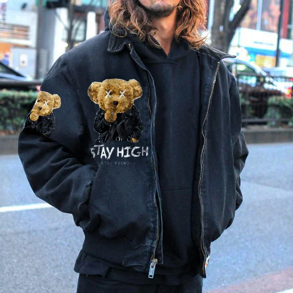 Vintage Teddy Bear Men's Casual Jacket