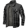 Men's Retro Check Stitching Fleece Warm Shirt Jacket Wanderer Jacket