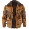 Retro American Western Fringed Denim Jacket Print Unisex Deluxe Outerwear